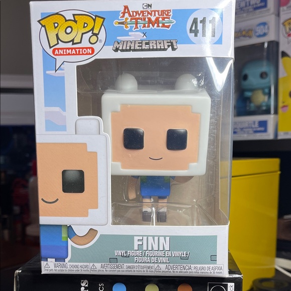 Funko Other - Funko Pop! Animation Adventure Time x Minecraft Finn Figure - White and Blue